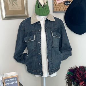 Great Vintage Gap Factory Store Sherpa Jeans Jacket Sz. S